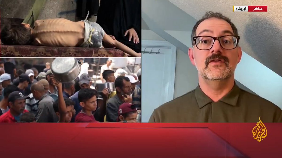 المقرر الأممي المعني بالحق في الغذاء للجزيرة: يجب فرض عقوبات على إسرائيل لعرقلتها دخول المساعدات المتكدسة على الحدود، وذلك على مرأى من العالم، فعبارات الشجب لم تعد كافية #حرب_غزة #الأخبار