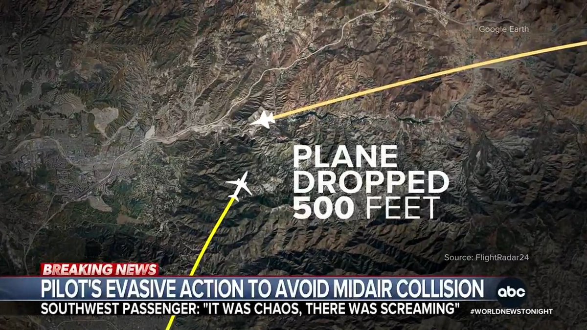 Minutes after takeoff from Burbank’s airport in Los Angeles, a Southwest flight violently dropped hundreds of feet, as the pilot tried to avoid a midair collision with a military plane – injuring two flight attendants. Trevor Ault has details.
