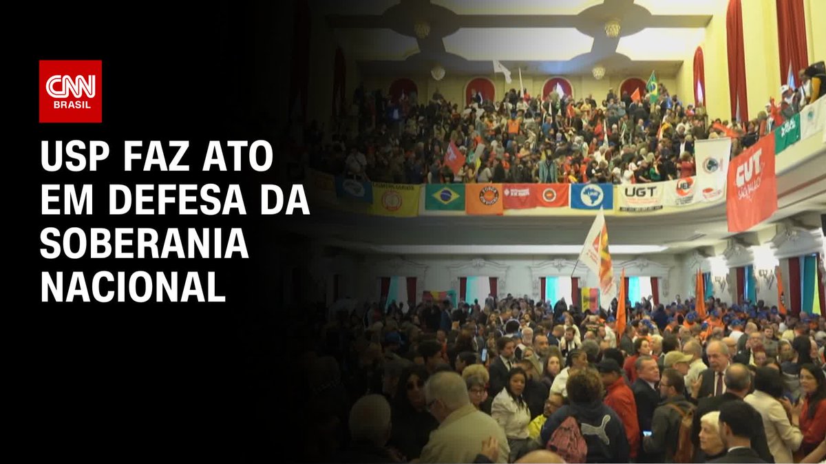 USP faz ato em defesa da soberania nacional; assista #CNNPRIMETIME
