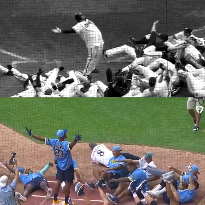 Keon Broxton recreated Prince Fielder's ICONIC celebration during the Milwaukee Brewers' Alumni Home Run Derby! 🎳