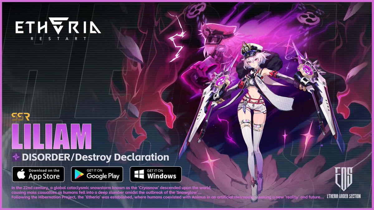 #AnimusPV #Liliam Etheria: Restart Character PV - Liliam: Nightstorm Fury "Heard you need backup. Don’t worry, with me here, nothing can stop us." #EtheriaRestart
