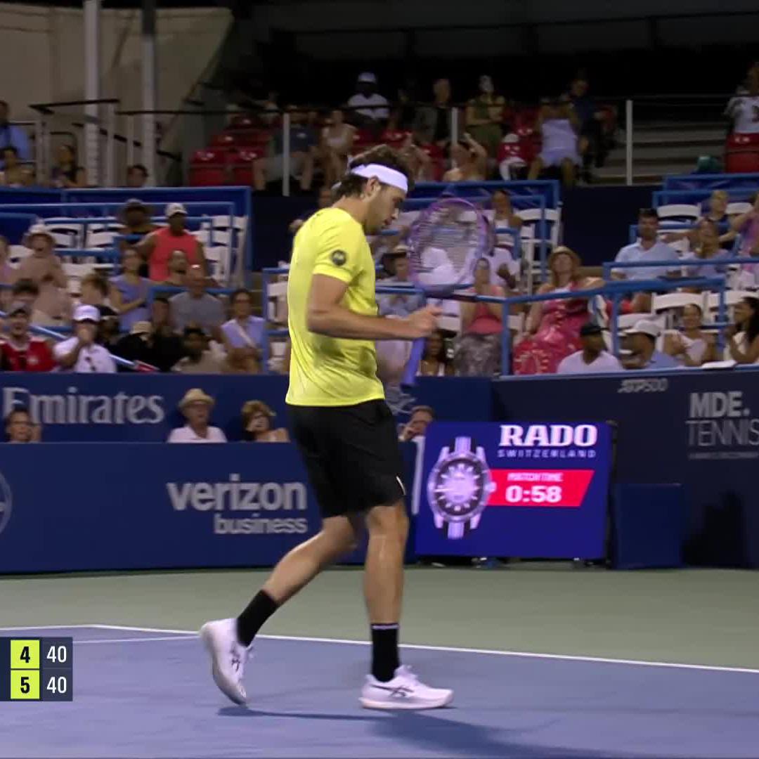 Relentless 💪 Taylor Fritz is heating up as the midnight hour approaches. #MubadalaCitiDCOpen