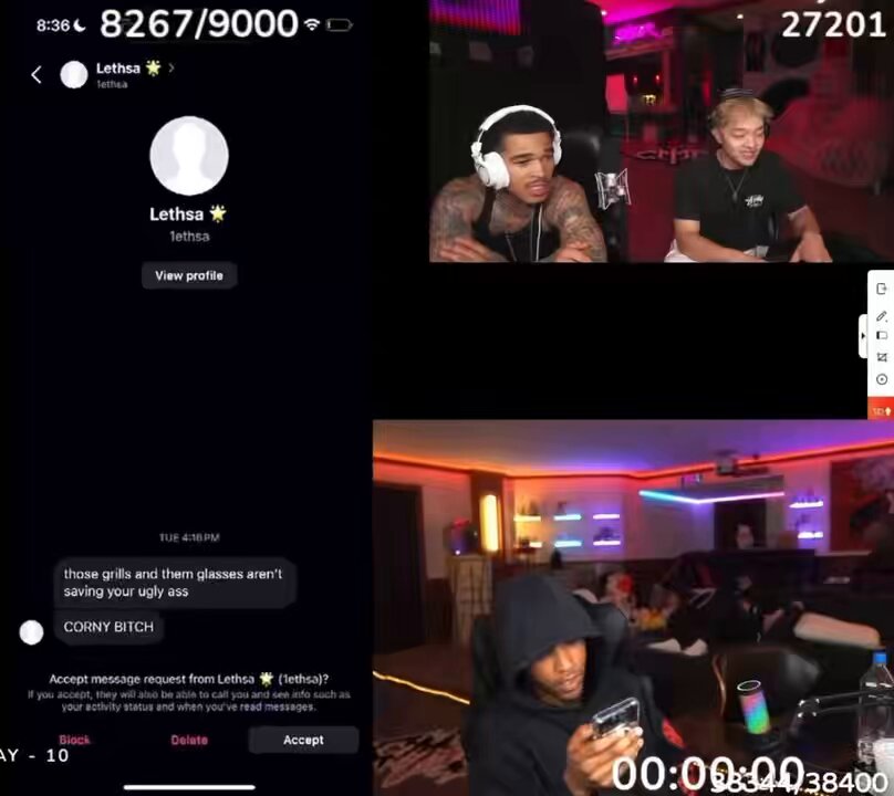 Plaqueboymax &amp; Jasontheween were shocked after Silky showed all of the hate &amp; death threat messages from Wendy Ortiz’s community 👀😳