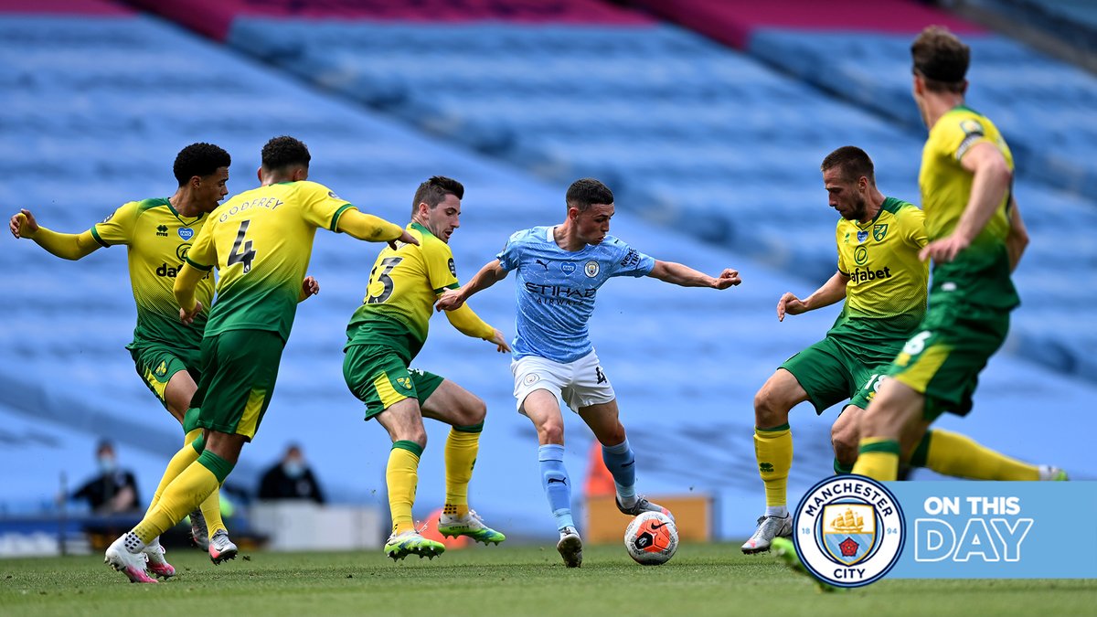 #OnThisDay: #ManCity 5-0 Norwich [2020] ⚽️ [11'] Gabriel Jesus ⚽️ [45+1', 90'] Kevin De Bruyne ⚽️ [79'] Raheem Raheem Sterling ⚽️ [83'] Riyad Riyad Mahrez