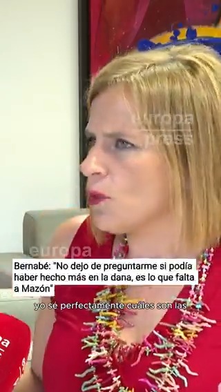 La delegada del Gobierno en la Comunidad Valenciana, Pilar Bernabé: "Me despierto cada mañana y no puedo dejar de preguntarme si podía haber hecho algo más durante la dana. Probablemente esa parte es la que le falta a Mazón"