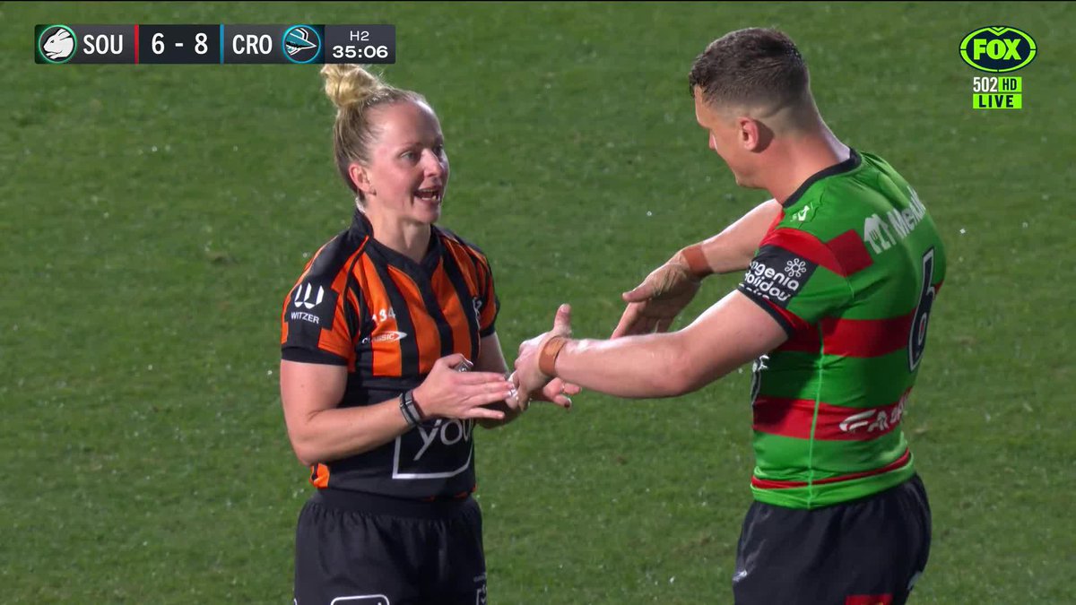 Jack Wighton has been sent to the sin bin for this shoulder charge. 📺 Watch #NRLSouthsSharks on ch.502 or stream on Kayo: ✍️ BLOG 🔢 MATCH CENTRE