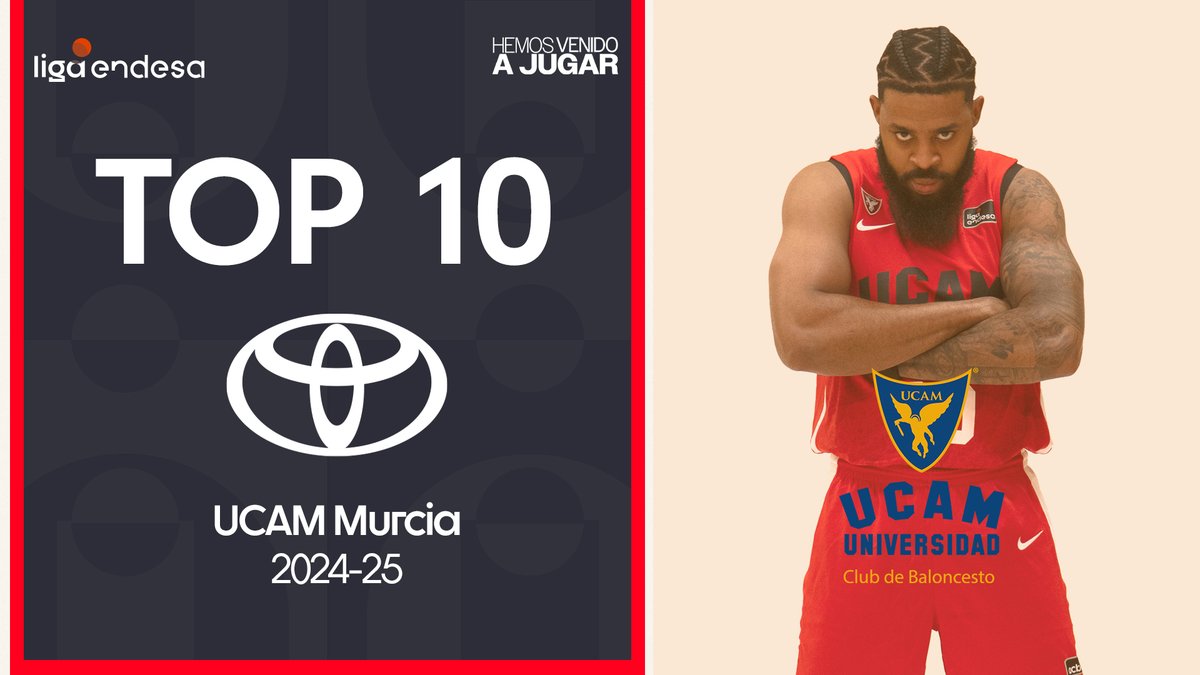 Los mates que nos ha regalado DJ STEPHENS han sido protagonistas en muchas de las jornadas de la #LigaEndesa (normal 😜)... Y si lo sumas al talento de Dylan Ennis, Radebaugh, Hakanson y Gates... ¡QUÉ LOCURA EL #Top10Toyota de UCAM Murcia DE LA TEMPORADA 24-25! 🤯 Toyota España