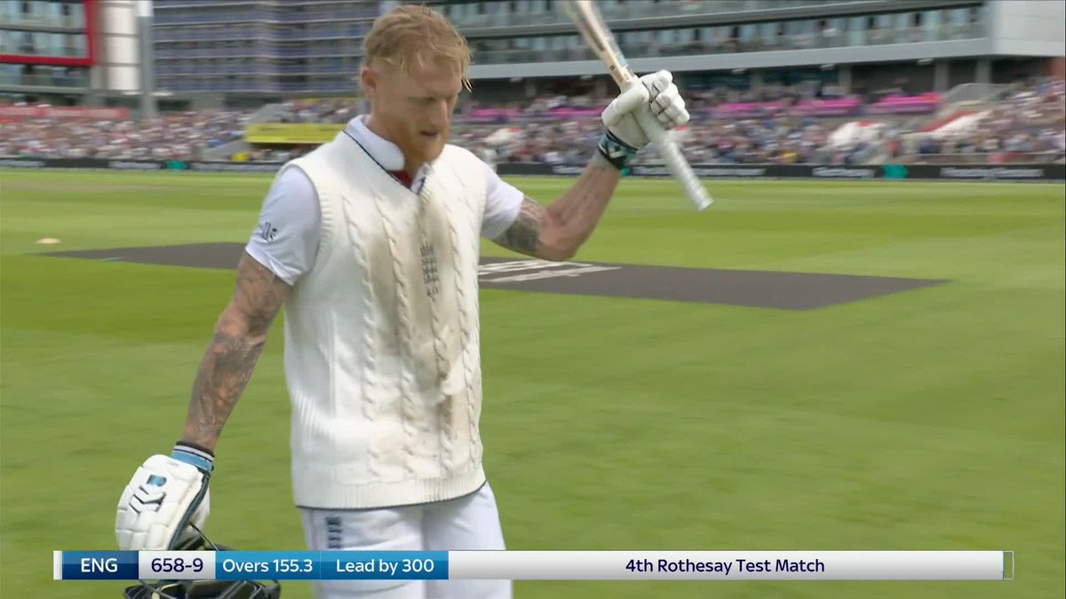 Old Trafford rises as Ben Stokes' destructive innings comes to an end 👏