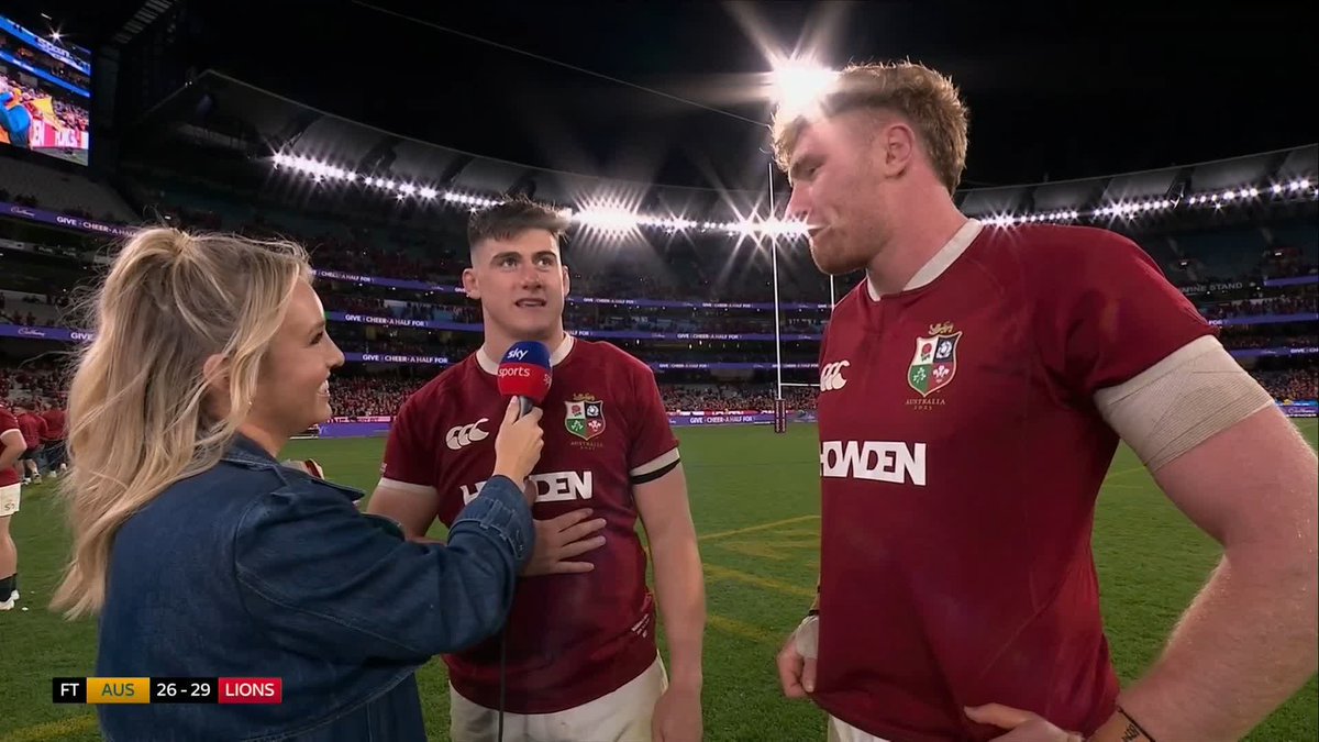 "Pinnacle of my career!" "No words right now!" Dan Sheehan and Ollie Chessum on the Lions' last-minute win against Australia 🦁