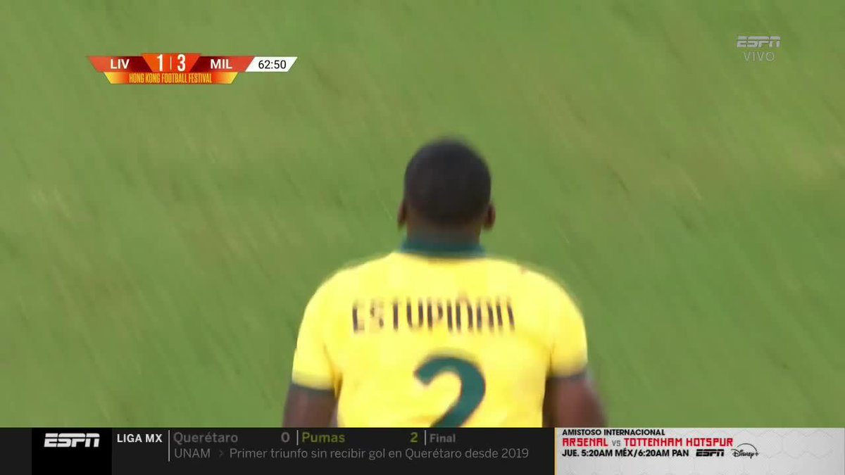 🔥👀 ¡DEBUT PARA PERVIS! 🇪🇨 Pervis Estupiñán ingresa al campo con el AC Milan 🟥⚫ para disputar los últimos minutos del amistoso ante el Liverpool. ¡Momento histórico! 💥🙌 #PervisEstupiñán #ACMilan #Ecuador