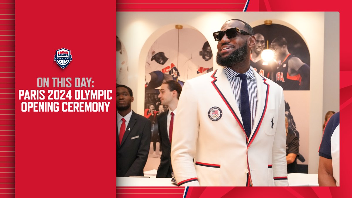 The Games Begin 🥇🥇 One year ago today, the 🇺🇸 #USABWNT & 🇺🇸 #USABMNT suited up for Paris 2024 Olympic Opening Ceremonies!