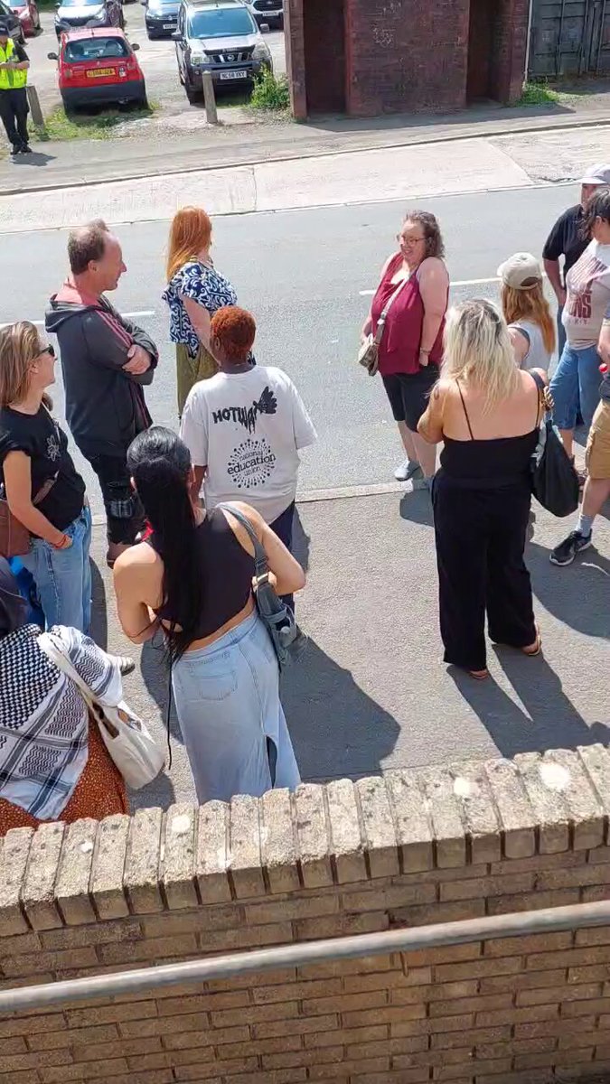 I'm at Tonyrefail in the Welsh Valleys as a guest of Voice of Voice Of Wales . This is Stand Up To Racism, Antifa-type thugs. I asked them if they have bathed this week.