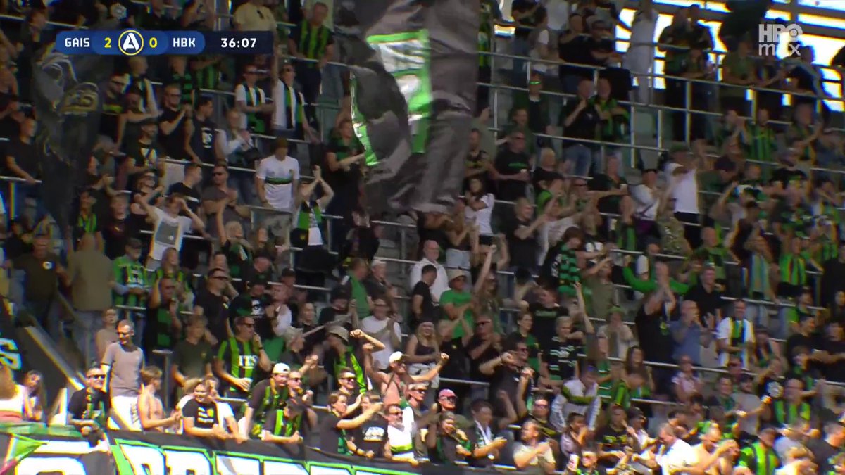 Gustav Lundgren gör sitt första mål för säsongen när GAIS utökar mot HBK! 🟢⚫️ 📲 Se matchen på HBO Max