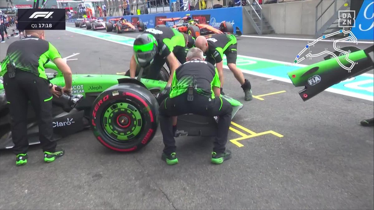 ¿¡DÓNDE IBA HULKENBERG?! 🤯 El alemán fue a salir a pista para la Q1 sin espacio… ¡Y STROLL ACABÓ ROMPIÉNDOLE EL ALERÓN! #BelgicaDAZNF1 🇧🇪