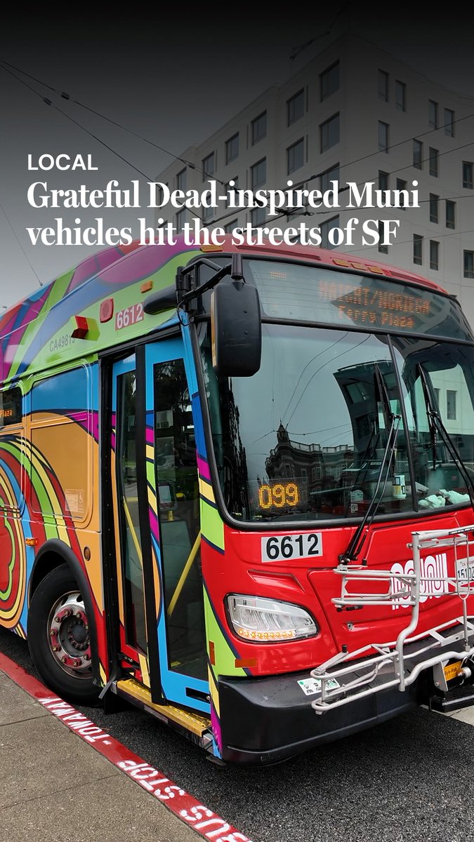 Earlier this week, the San Francisco Municipal Transit Agency rolled out three Grateful Dead-inspired Muni vehicles — two “PsychedeliBuses” and the “Trippy Train." San Franciscans riding the 5 Fulton, 7 Haight/Noriega, or N Judah may catch a tie-dye, ’60s-themed vehicle now through Dead & Company’s outdoor concerts at Golden Gate Park, Aug. 1–3.
