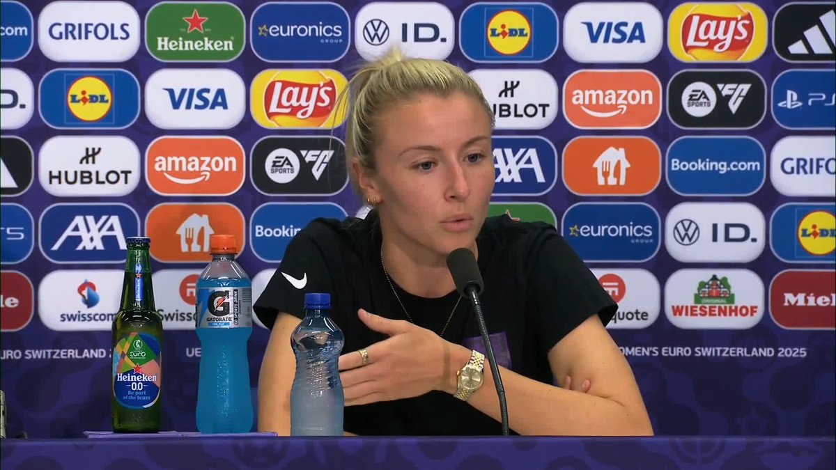 "You grow in a tournament and we're aware of that" England captain Leah Williamson on whether the Lionesses are peaking at the right time ahead of tomorrow's final against Spain 🏴󠁧󠁢󠁥󠁮󠁧󠁿 {Credit: UEFA}