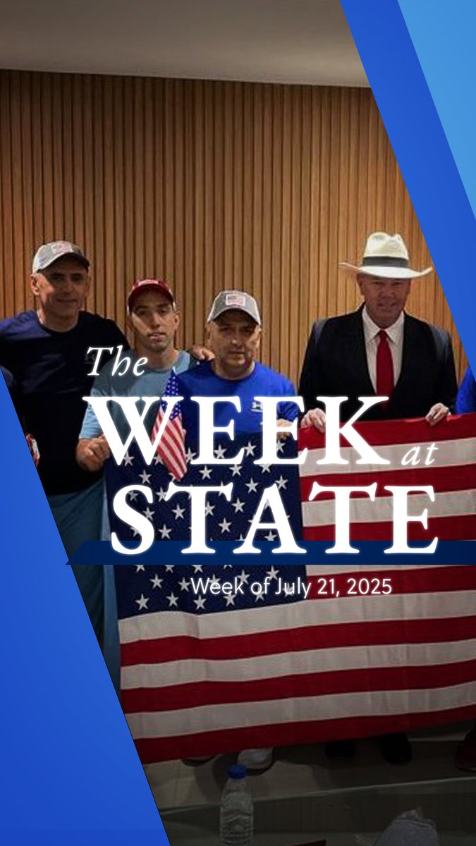 This week at State from @StateDeptSpox: 🛬 Welcoming home Americans unjustly detained in Venezuela 🧾 Trade deals with 🇵🇭🇮🇩🇯🇵 🌐 Ensuring international organizations make 🇺🇸 stronger #AmericaFirst Secretary Marco Rubio meets with 🇵🇭🇦🇹🇵🇰 President Donald J. Trump departs for 🏴󠁧󠁢󠁳󠁣󠁴󠁿