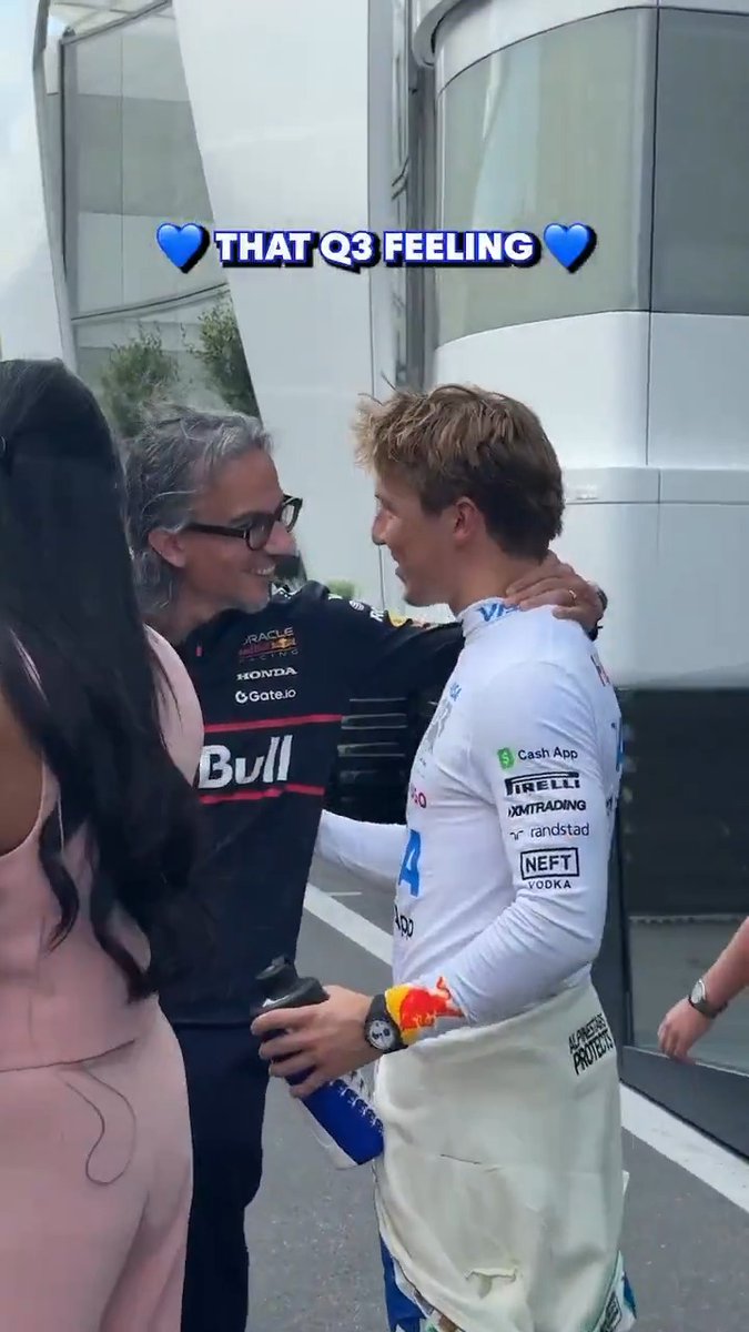 Hugging it out after Q3 ๐ฅฐ (via Visa Cash App Racing Bulls F1 Team)