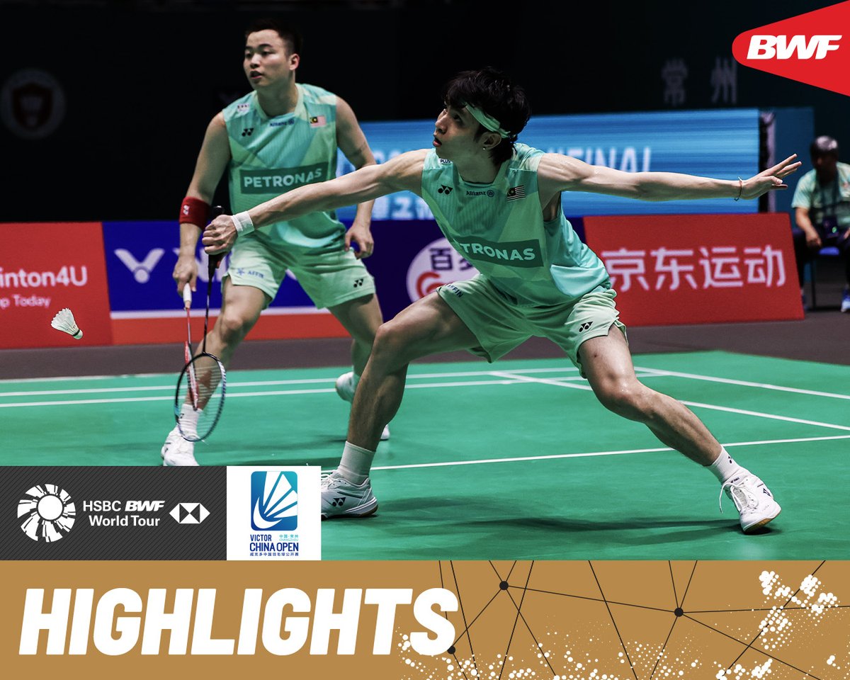 Rankireddy/Shetty 🇮🇳 encounter with Chia/Soh 🇲🇾 rounds off semifinals schedule. #BWFWorldTour #ChinaOpen2025