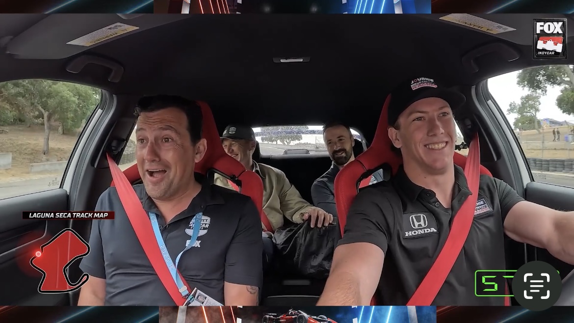Wait for Buxton's reaction to the Corkscrew ๐ Take a lap around Laguna Seca with Kyffin Simpson, Will Buxton, James Hinchcliffe and Townsend Bell! Chip Ganassi Racing | NTT INDYCAR SERIES