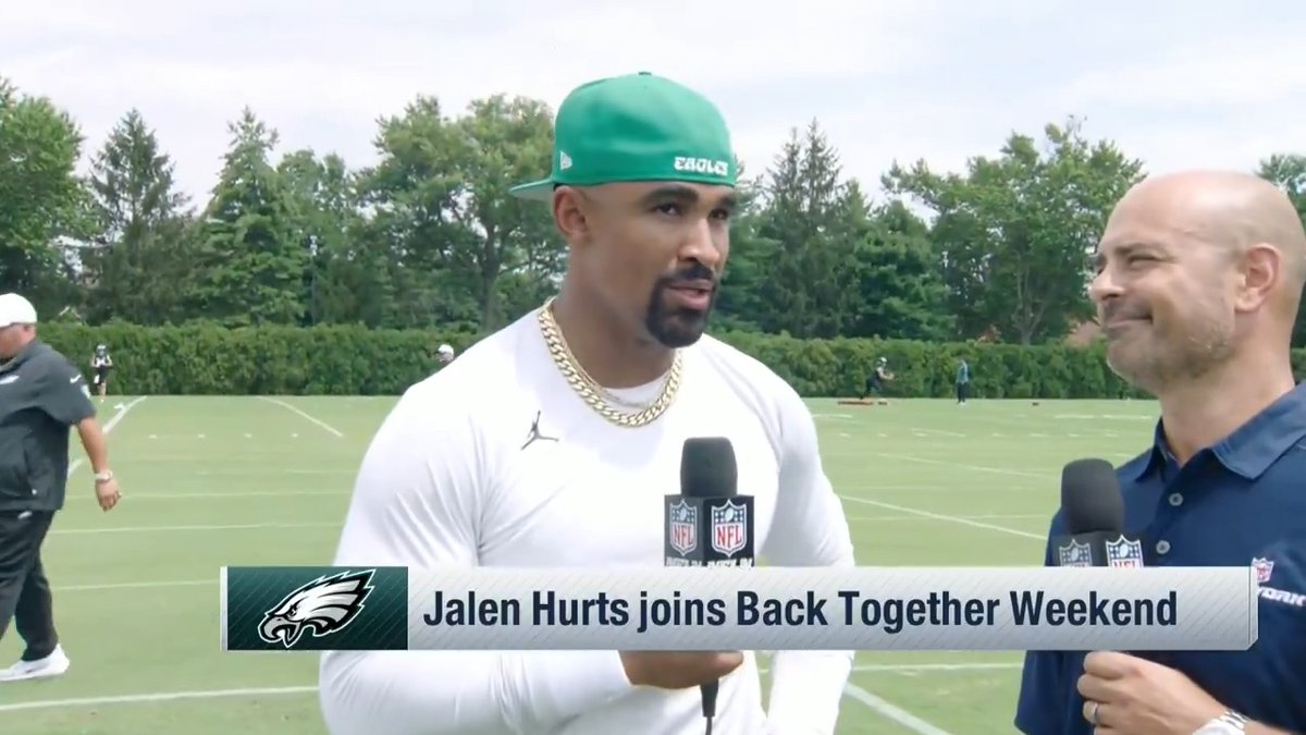 "The beauty about it is coming here together, being here as one, and pursuing the main thing." Philadelphia Eagles QB Jalen Hurts on being back at training camp as a group. Back Together Weekend – July 26-27 on @NFLNetwork Stream on NFL+