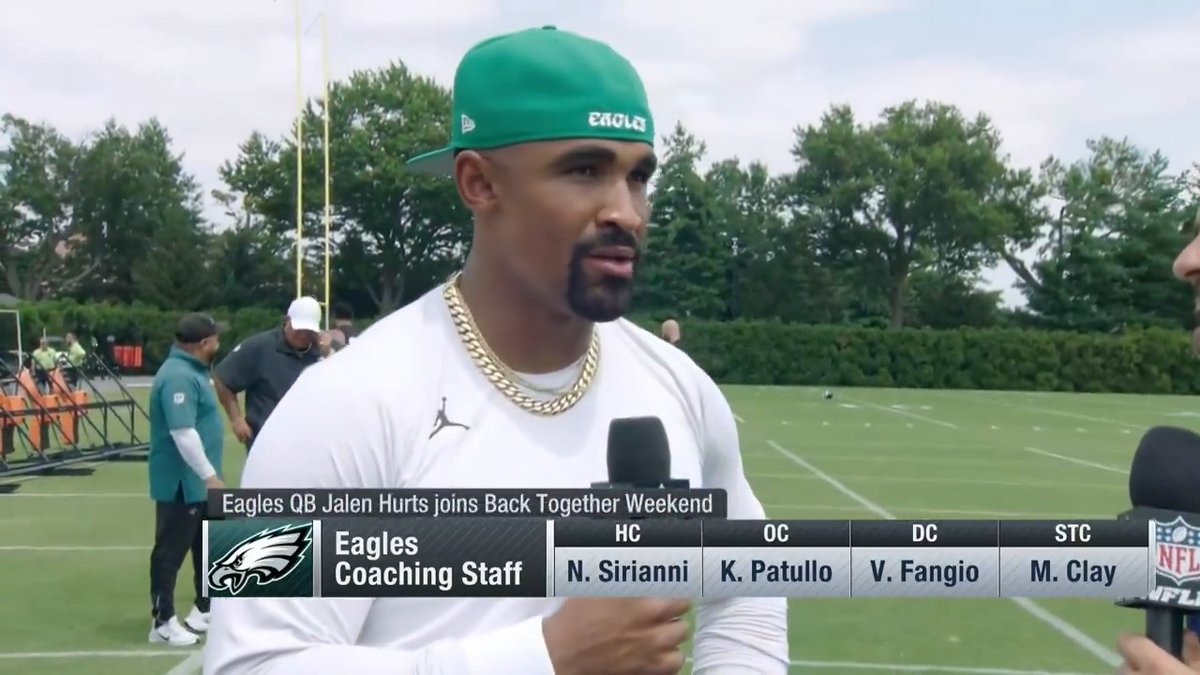 Jalen Hurts is confident in the leadership of new Philadelphia Eagles OC Kevin Patullo. Back Together Weekend – Live on @NFLNetwork Stream on NFL+