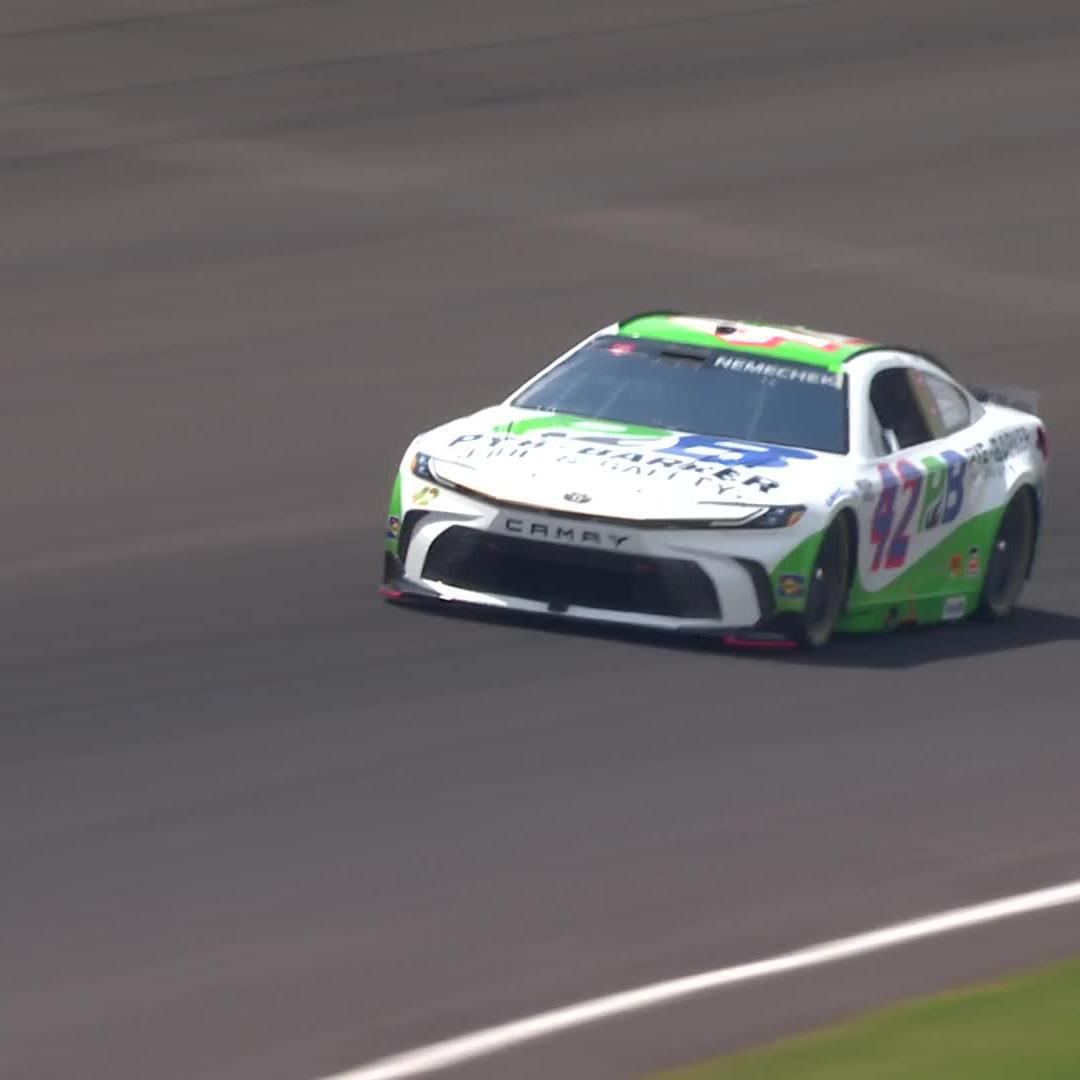 Hold on! John Hunter Nemechek is pushing the No. 42 car to its limit!