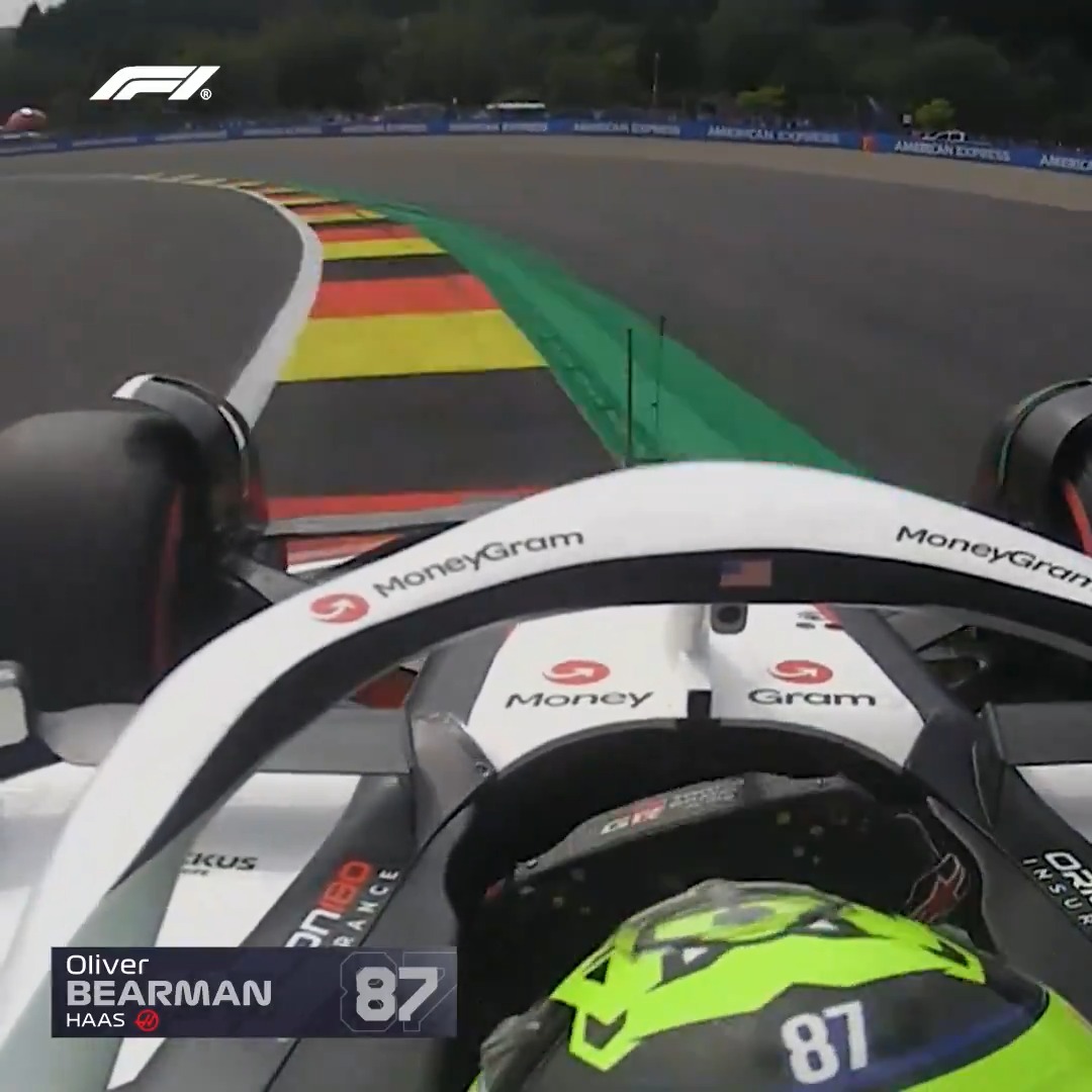 Full tilt through Pouhon, and a close call for Ollie Bearman 😰 #F1 #BelgianGP