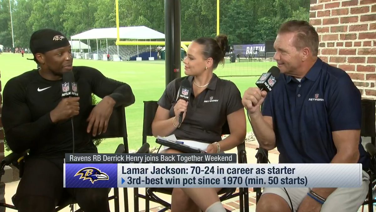 "He's the best player in the league." Derrick Henry  on his Baltimore Ravens teammate Lamar Jackson 🫡 Back Together Weekend – Live on @NFLNetwork Stream on NFL+