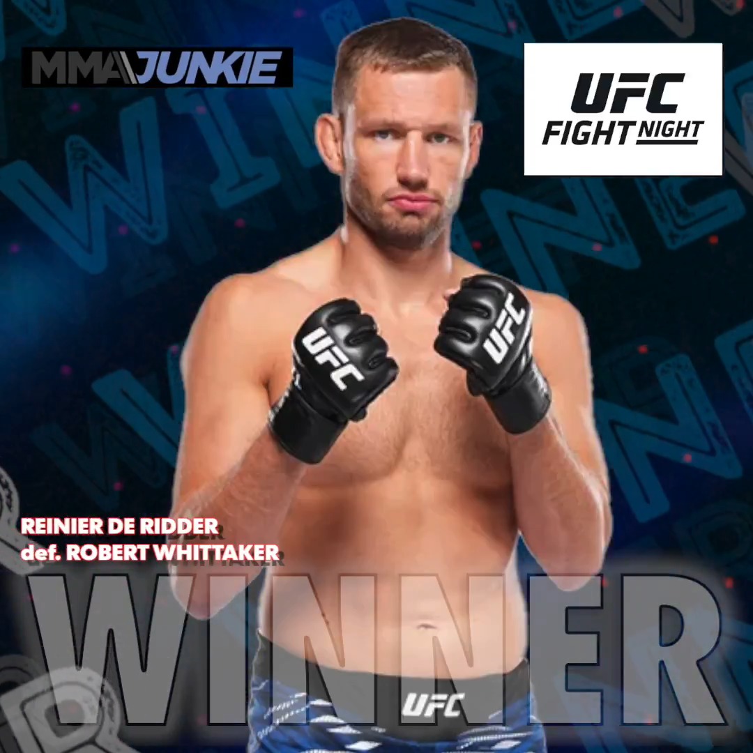 #UFCAbuDhabi results: Reinier de Ridder def. Robert Whittaker via split decision (47-48, 48-47, 48-47) Full coverage: