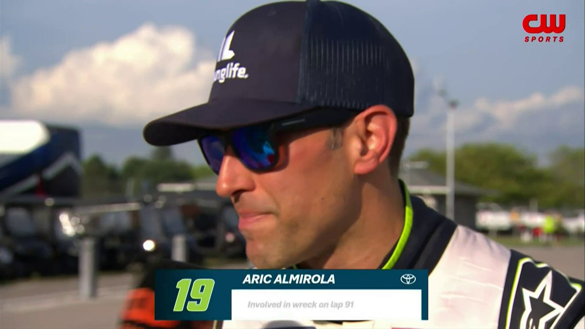 "It was definitely intentional." Aric Almirola talks about the incident with Austin Hill.