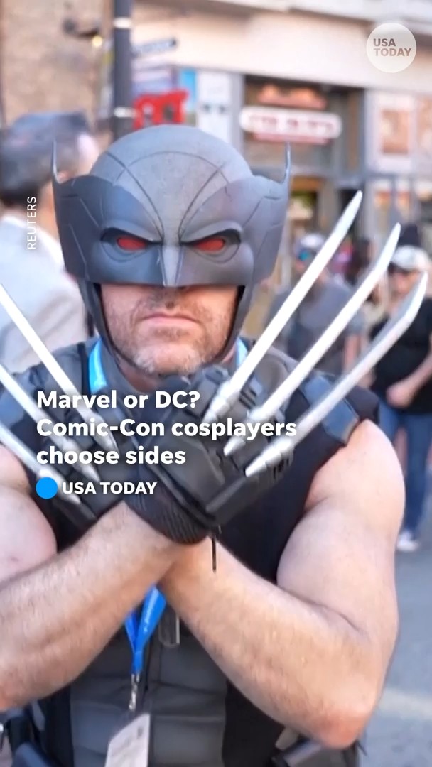 Colorful cosplayers turned out for Comic-Con and weighed in on whether they’re bigger DC or Marvel fans.