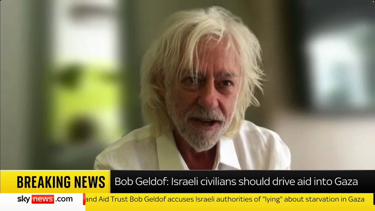 'If Israelis want to protest: get in your cars, stuff your cars full of food, drive through that border and let your own army stop you.' Bob Geldof tells Trevor Phillips that Israelis must protest against starvation in Gaza. #TrevorPhillips 📺 Sky 501
