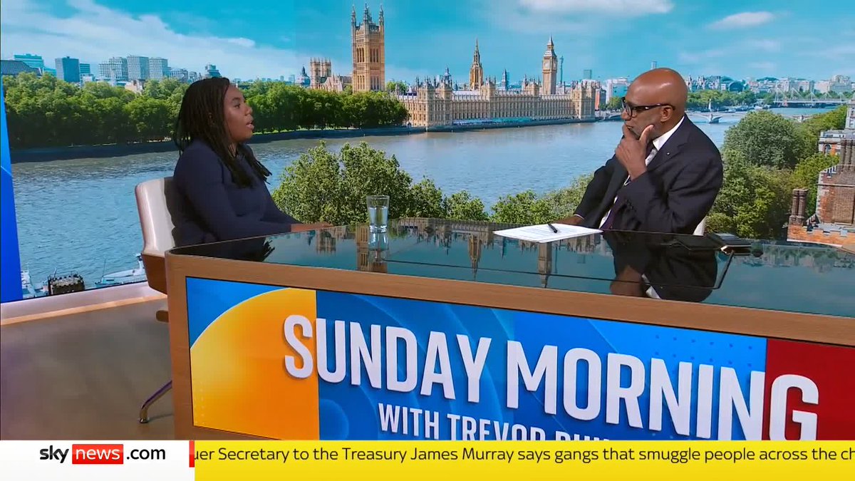 'What I am seeing is Israel allowing humanitarian aid to go into Gaza' Conservative leader Kemi Badenoch says pictures of children starving in Gaza have not changed her support for Israel. #TrevorPhillips 📺 Sky 501