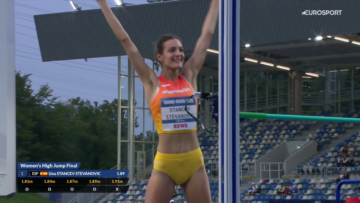 El รบnico oro individual ๐ฅ de Espaรฑa ๐ช๐ธ en los #FISUGames lo ha conseguido Una con este espectacular salto. Iguala marca personal (1,91) y es la tercera a nivel nacional de todos los tiempos en salto de altura ๐ฅ ยฟTras los pasos de Ruth Beitia?