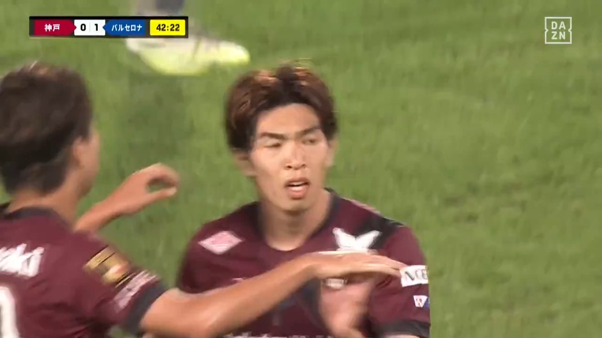 宮代大聖の美技が炸裂 神戸がカウンターで同点弾 鮮やかなターンからニアを射抜いた ⚽ヴィッセル神戸30周年記念 🆚神戸×バルセロナ 🆓 #DAZN で無料ライブ配信中