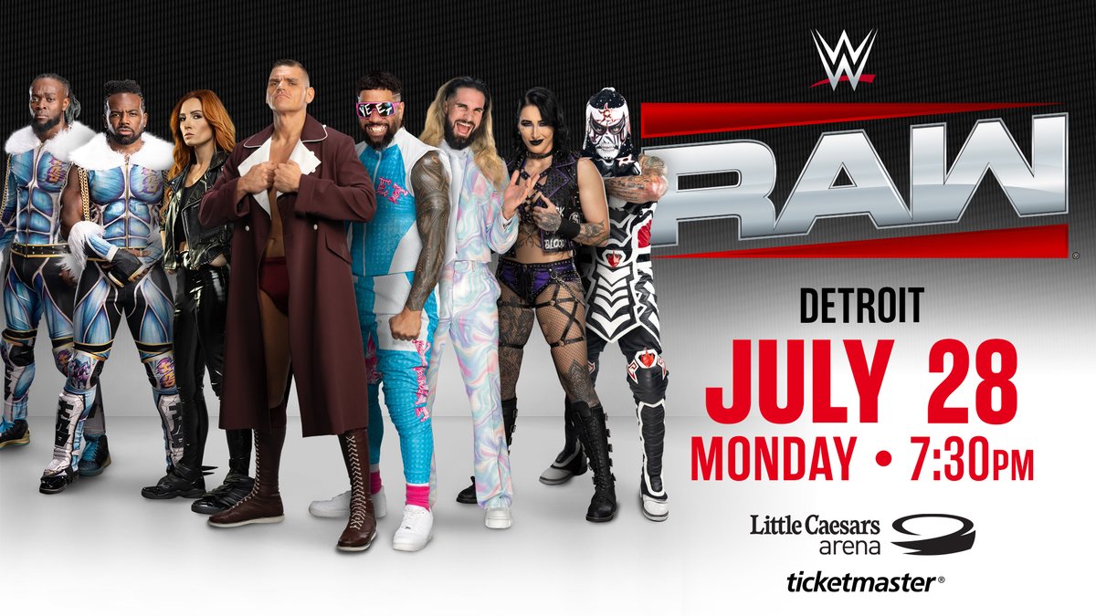 DETROIT 🗣️ WWE Raw is so close we can smell it! Don't miss your chance to catch the action LIVE at Little Caesars Arena on July 28! Grab tickets NOW 🔜