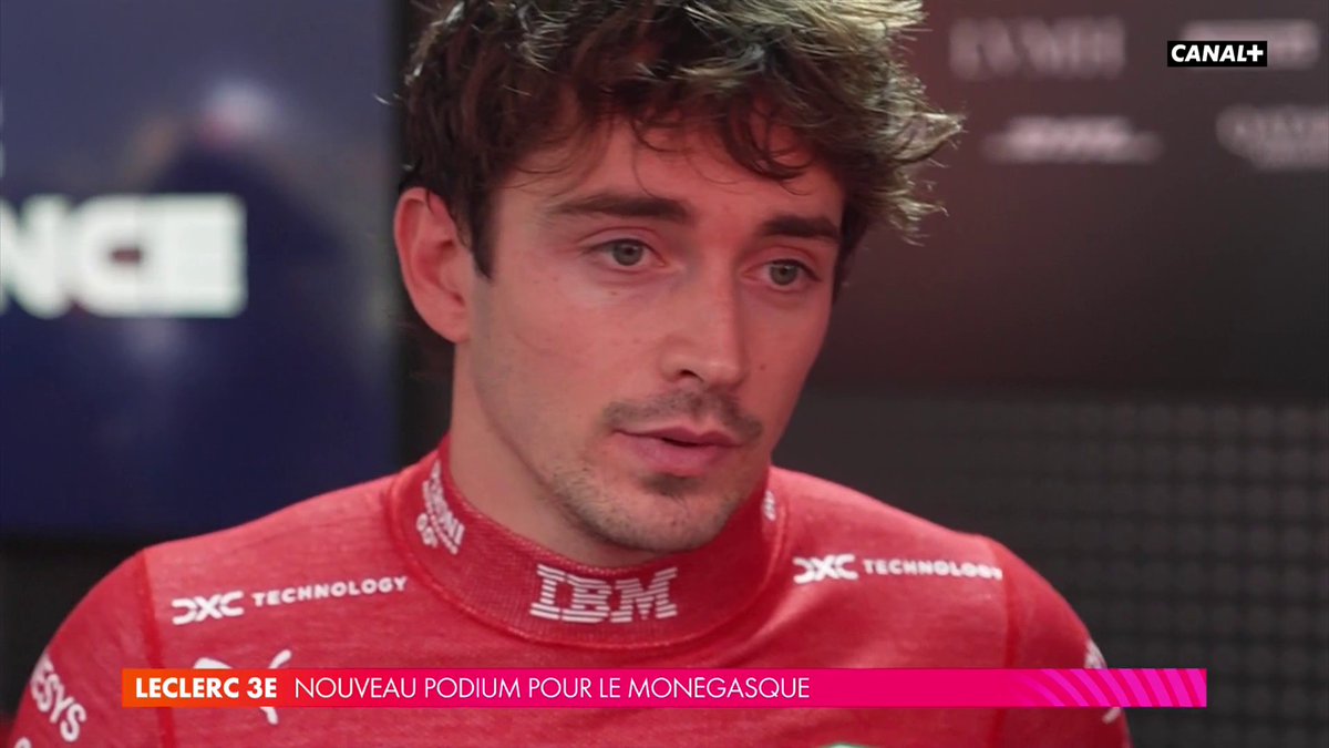 Nouveau podium pour Ferrari et Charles Leclerc, qui a passé sa course à regarder dans ses rétros 👀 #BelgianGP #F1