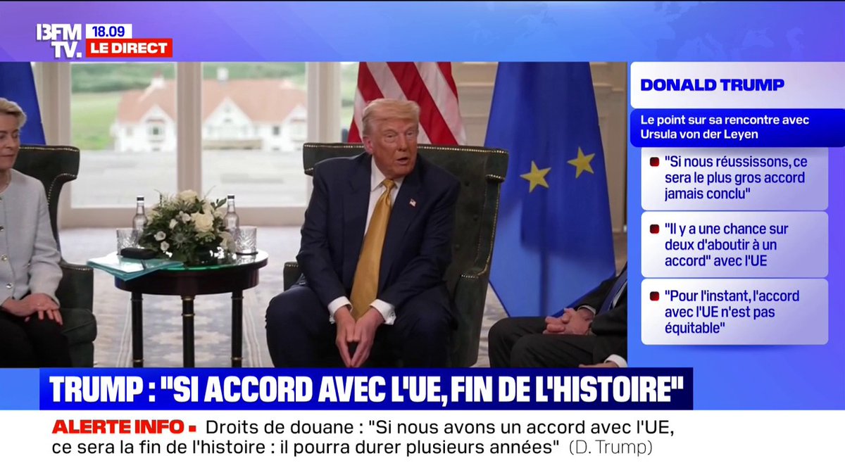Donald Trump affirme que l'UE ne bénéficiera pas de droits de douane inférieurs à 15%