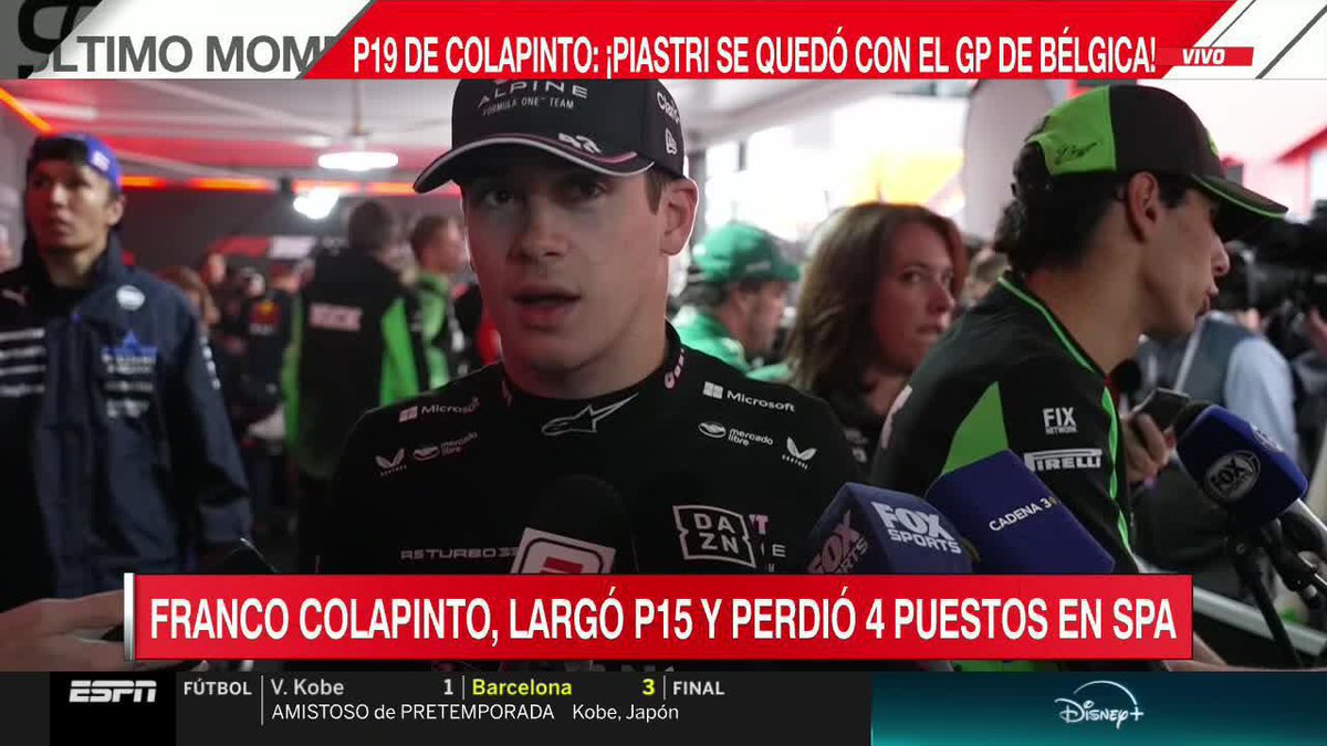 Hay algo que no entendí de esta carrera. Franco venía conteniendo atrás a Saiz sin problemas. Entran a cambiar gomas, Sainz sale adelante con duras (más lentas) y Colapinto detrás con medias, más rápidas. No sólo no lo pudo alcanzar sino que se le alejó.
