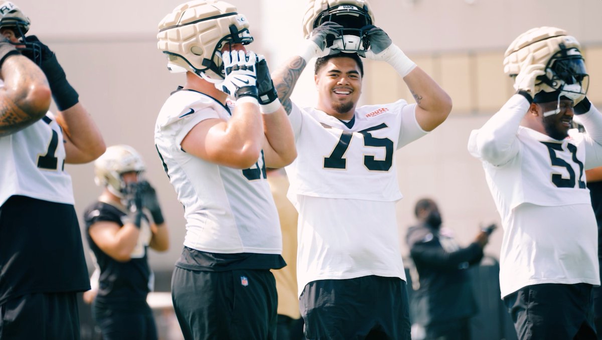 We mic'd up Taliese Fuaga at camp 👀 #Saints | @BudLight