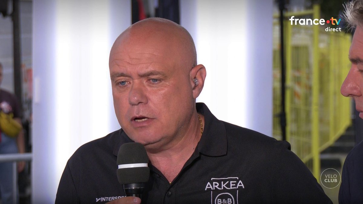 🚴 #TDF2025 | 🗣 "Après le Tour de France Femmes, ce sera très complique." Emmanuel Hubert, manager général d'Arkéa-B&B-Hotels, fait le point sur sa recherche de nouveaux partenaires pour sauver son équipe, 4e du classement par équipes sur ce Tour, et menacée de disparition.