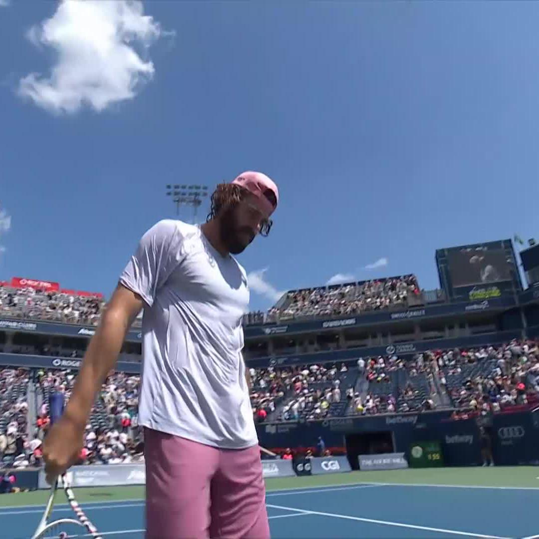 At the fifth time of asking 🤯 Reilly Opelka moves through in Toronto as he defeats Ofner 7-6 7-5 💪 #NBO25