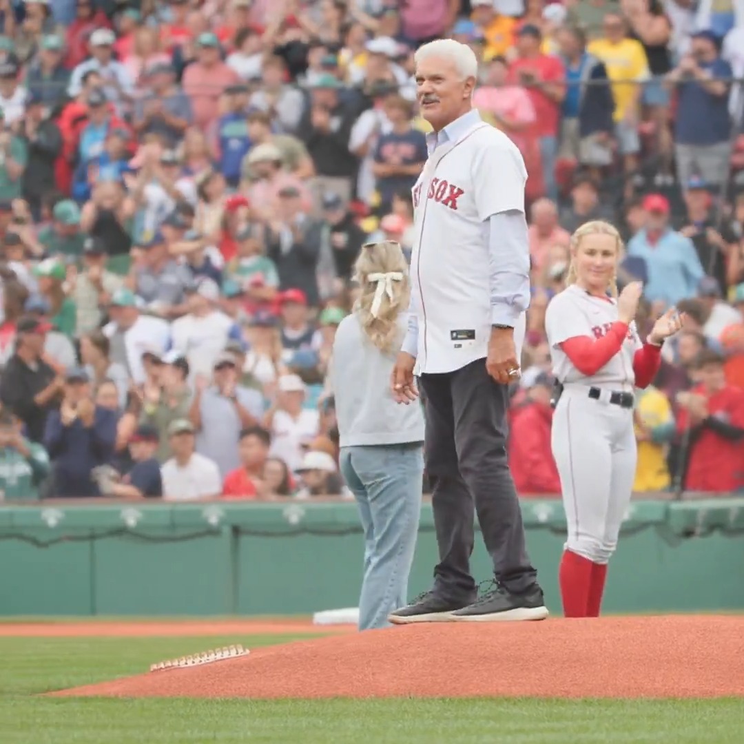 Dewey with the first pitch!