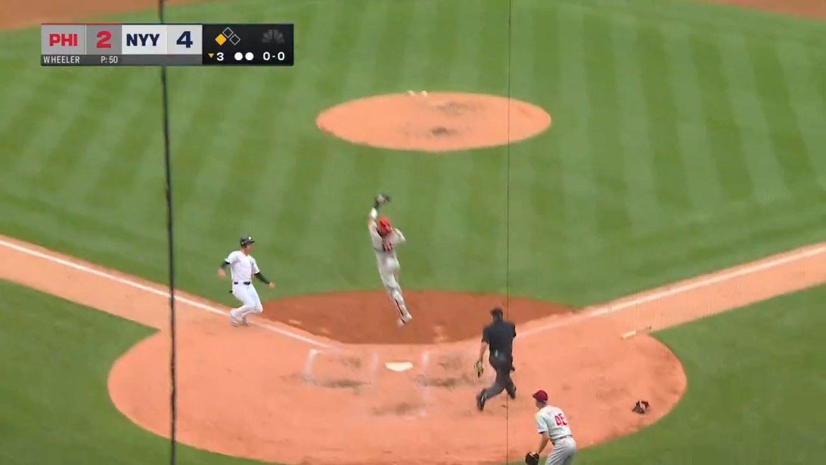 JOHAN ROJAS AND JT REALMUTO WITH ONE OF THE BEST THROW, CATCH, AND TAG PLAYS YOU WILL EVER SEE OH MY GOD THIS IS INSANE