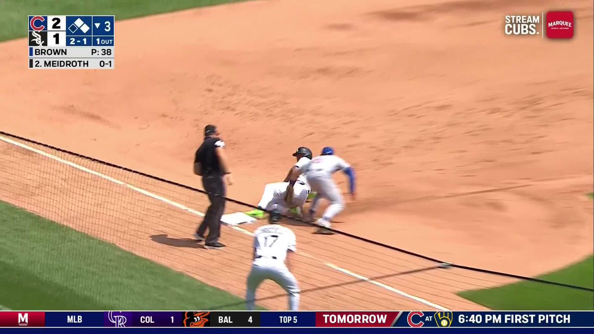 "SMART BASEBALL! SLASH DUMB BASEBALL BY THE SOX!" - Jim Deshaies after a high-IQ play by Nico Hoerner and low-IQ baserunning by the White Sox.