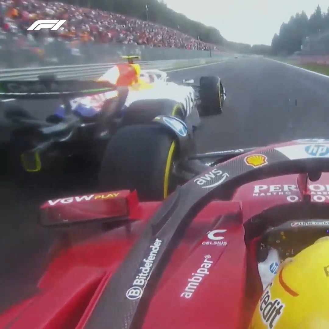 Look how close Hamilton gets to Lawson before the overtake 👀 Catch up with all the race highlights from Spa 🎥 #F1 #BelgianGP
