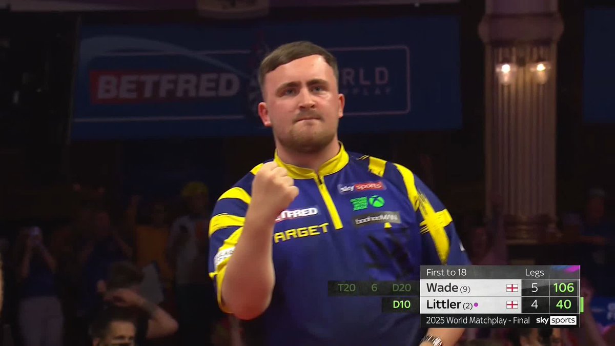LITTLER DRAWS LEVEL! What a response! Luke Littler produces a five-leg blitz of his own to restore parity at five apiece against James Wade! 📺 #MatchplayDarts | Final
