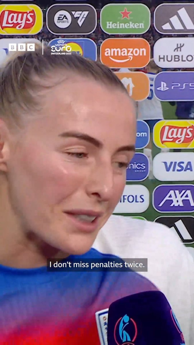 🗣 "I don't miss penalties twice!" ❌ After being denied from the spot against Italy in the semis, Chloe Kelly came up clutch in the biggest moment 😮💨 #WEuro2025 #BBCFootball