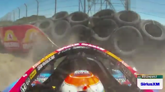Early trouble for Kyffin Simpson and Felix Rosenqvist.